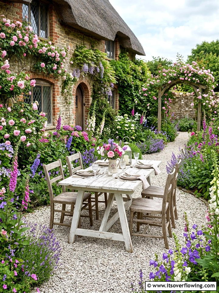 Cottage Garden Dining Space - 25 backyard ideas with dining area