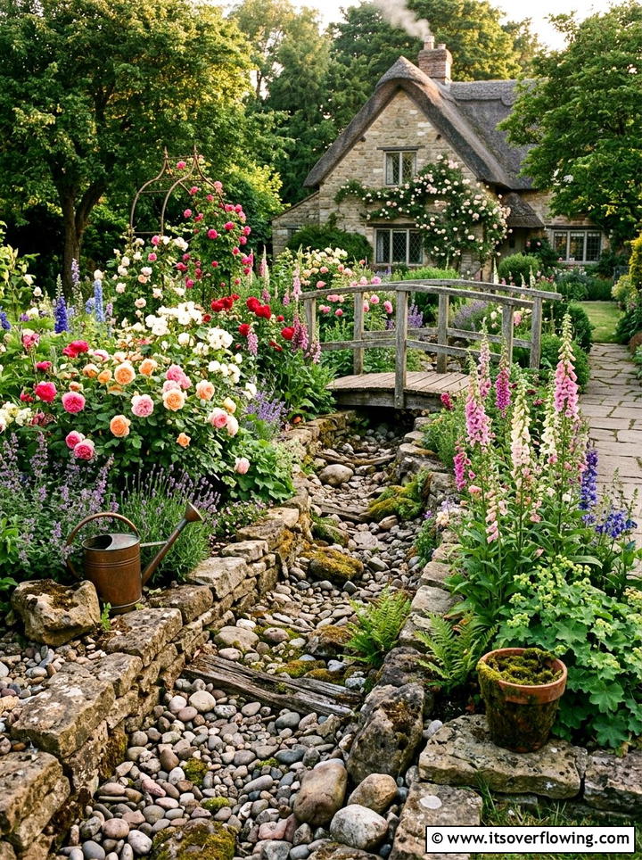 Cottage Garden Dry Stream - 25 creative garden ideas with dry creek beds