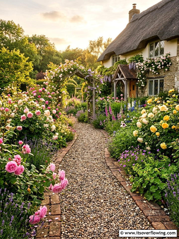 Cottage Garden Path With Mixed Gravel - 25 cheap garden ideas with gravel
