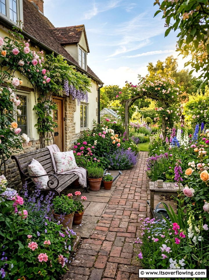 Cottage Garden Patio - 25 backyard ideas with patio