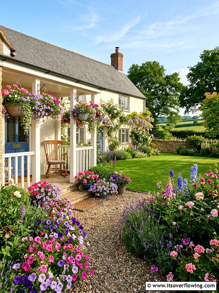 Cottage Garden Petunias - 25 garden ideas with hanging baskets