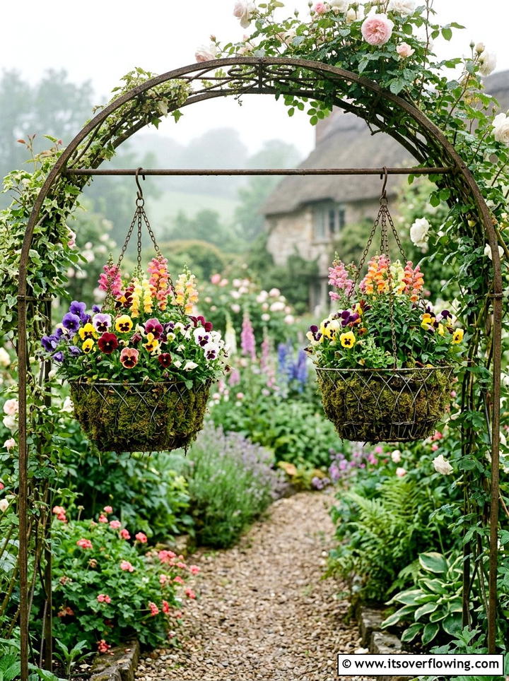 Cottage Garden Wire Baskets - 25 small garden ideas with hanging baskets