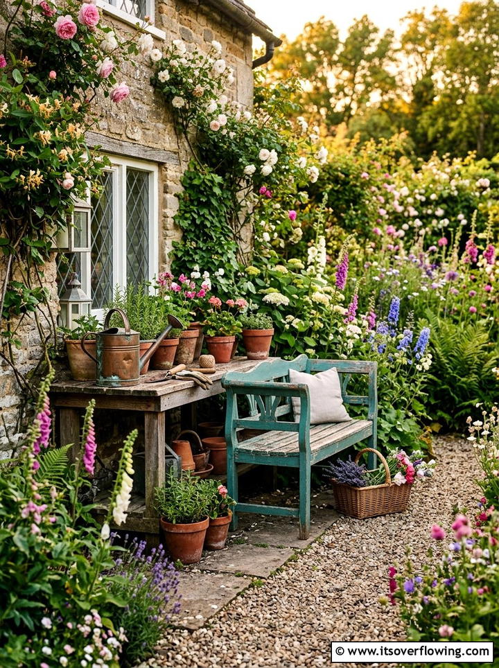 Cottage Potting Nook - 25 garden ideas with potting bench