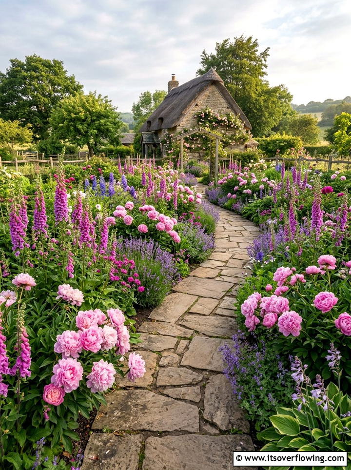 Cottage Style Flower Bed - 25 garden design ideas with repetition