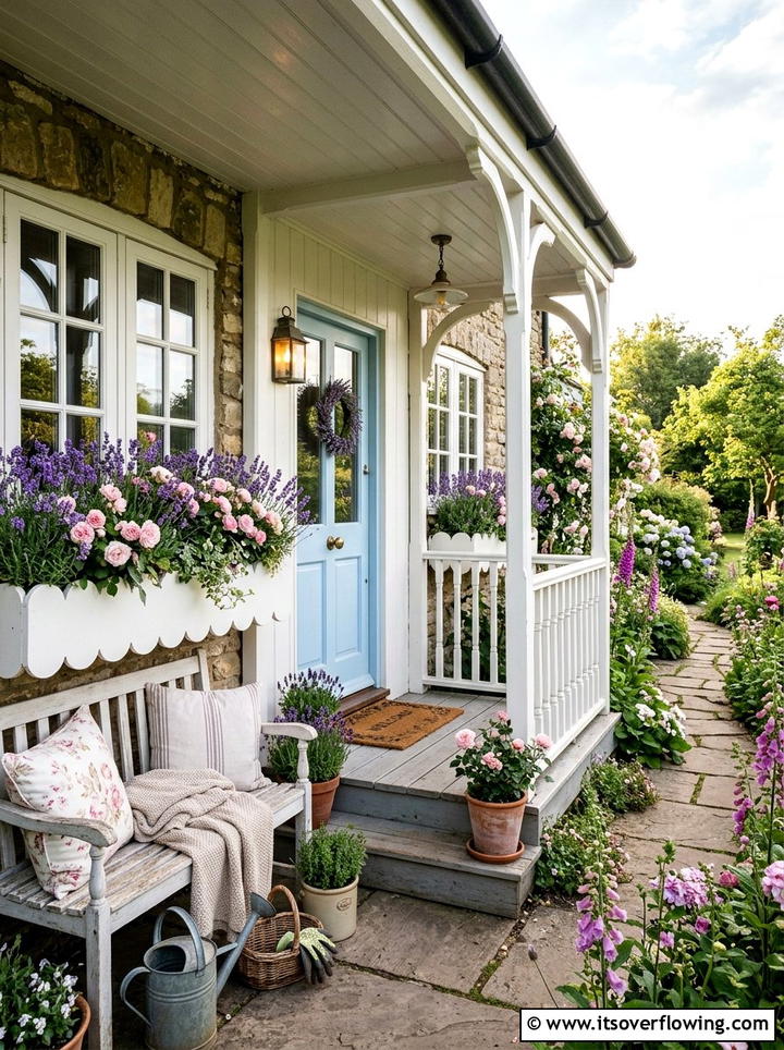 Cottage Style Porch - 25 front porch ideas with window boxes