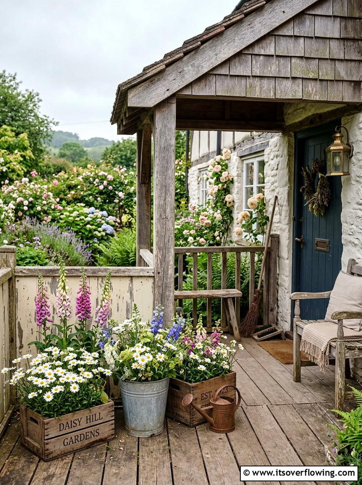 Cottage Style Porch - 25 front porch decor ideas with florals