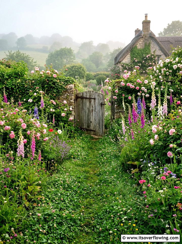 Cottage garden clover - 25 backyard ideas with clover lawn
