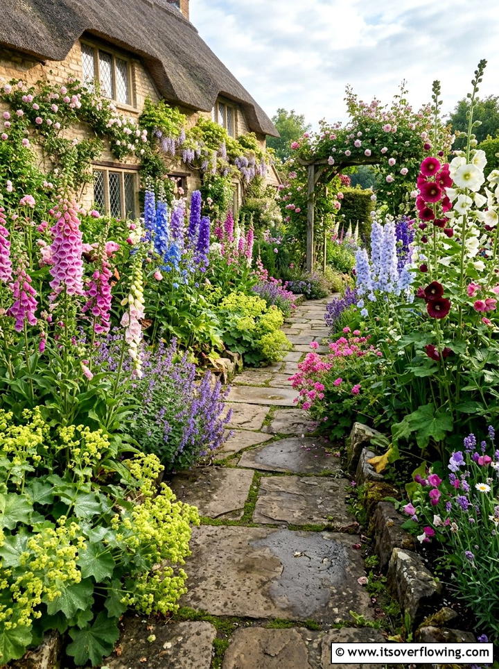 Cottage garden pathway - 25 creative garden ideas with pollinator beds
