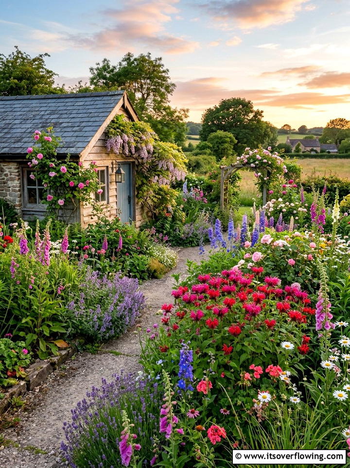 Cottage garden with local flowers - 25 backyard ideas with native plants