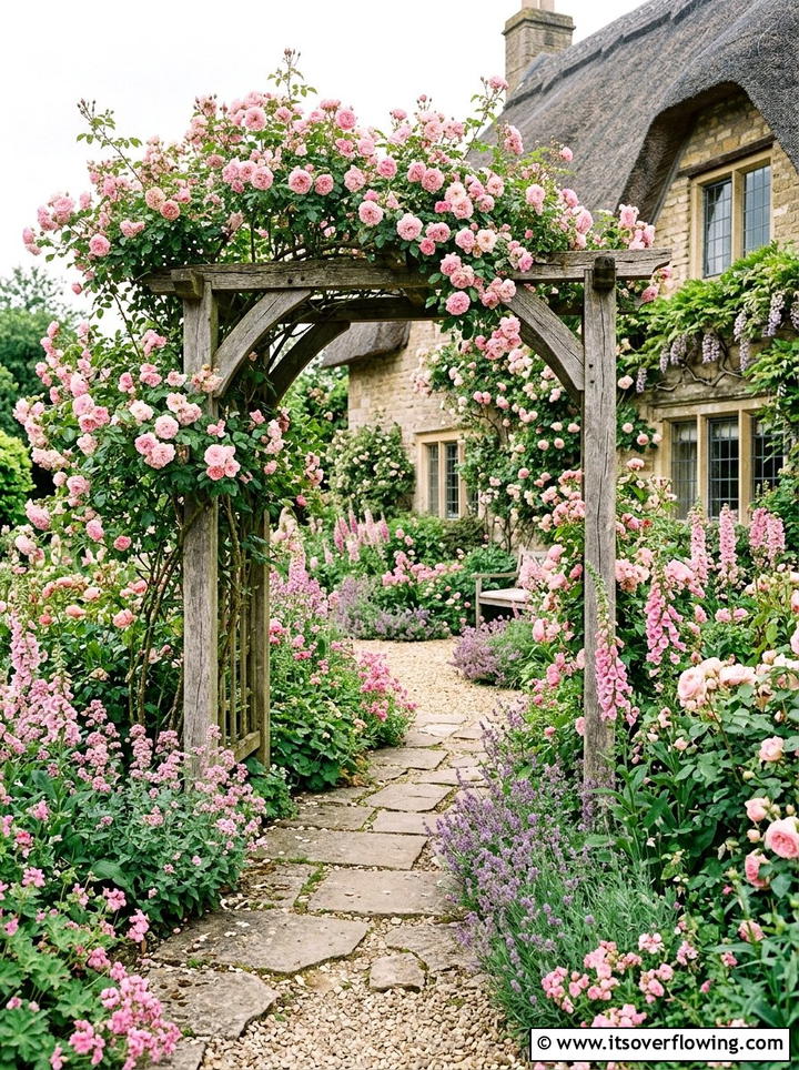 Cottage pink garden - 25 garden design ideas with color themes