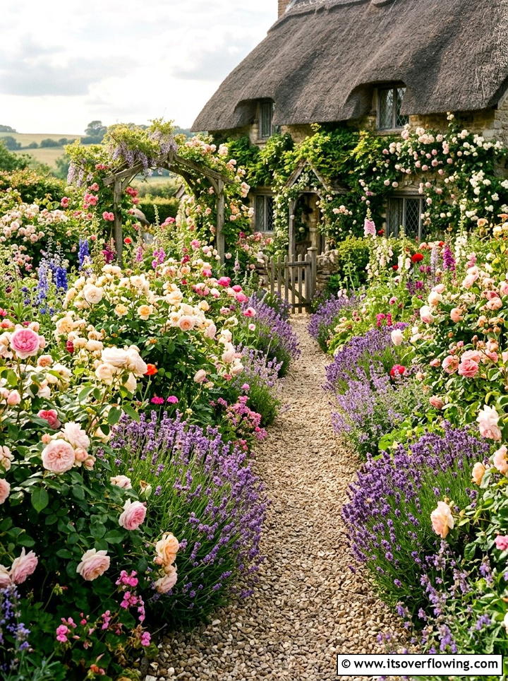 Cottage style flower garden - 25 garden design ideas with asymmetry