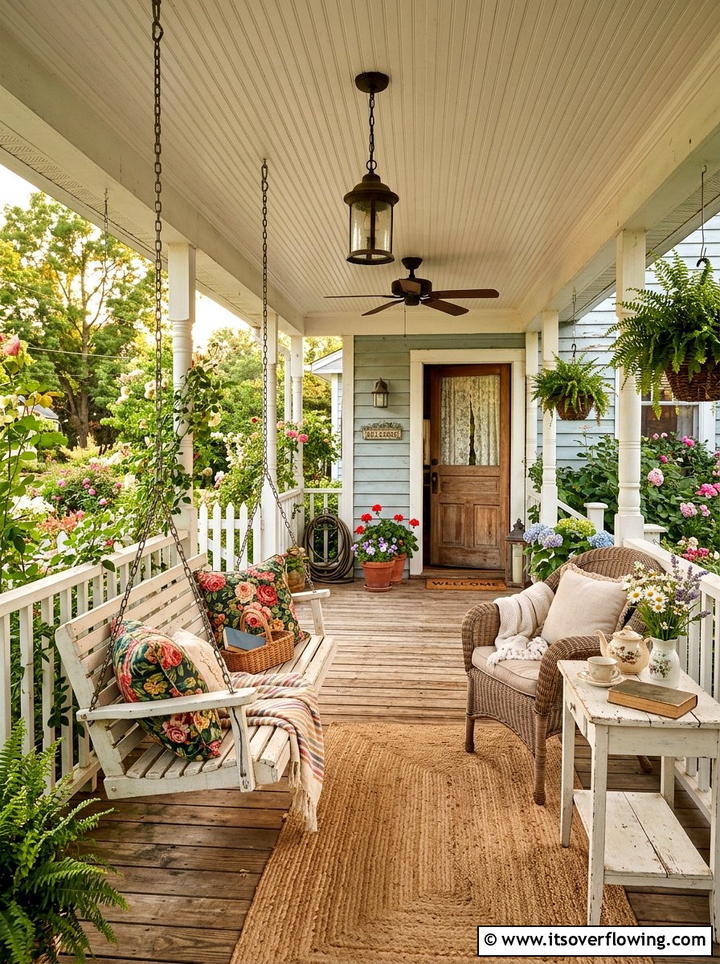 Cottage style porch - 25 front porch ideas with beadboard ceiling