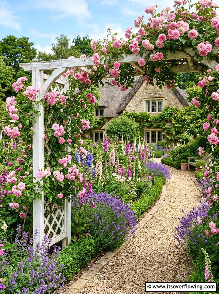 Cottage style rose garden - 25 garden design ideas with seasonal flowers