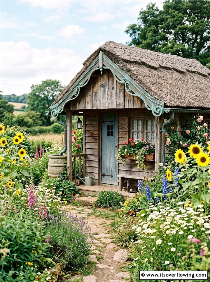 Cottagecore Shed - 25 backyard ideas with storage shed