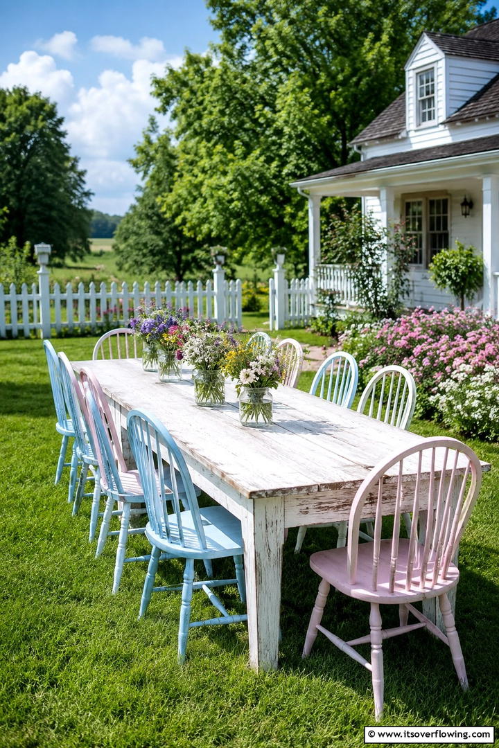 Country Cottage Outdoor Table - 30 Inviting Outdoor Dining Area Ideas for Al Fresco Meals