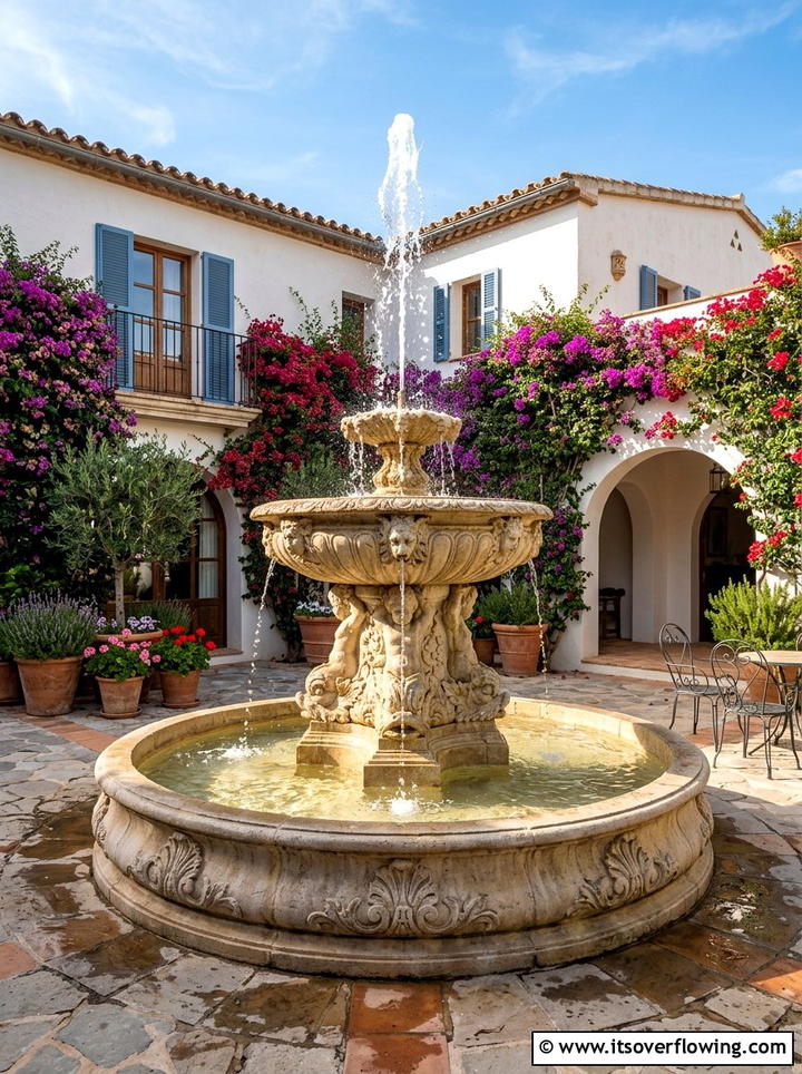 Courtyard fountain - 25 garden ideas with water features