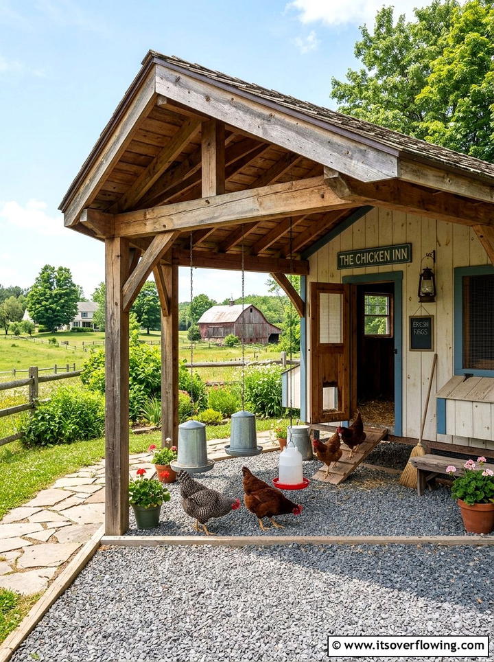 Covered Chicken Coop Porch - 25 creative garden ideas with chicken coop gardens