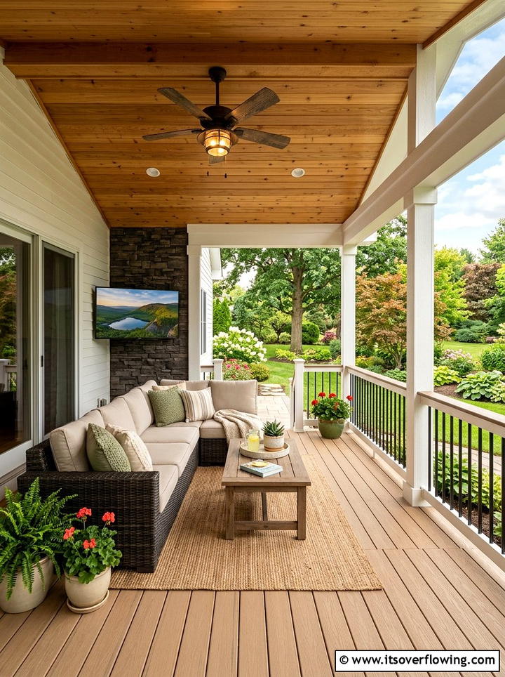 Covered Composite Deck - 25 backyard ideas with composite deck