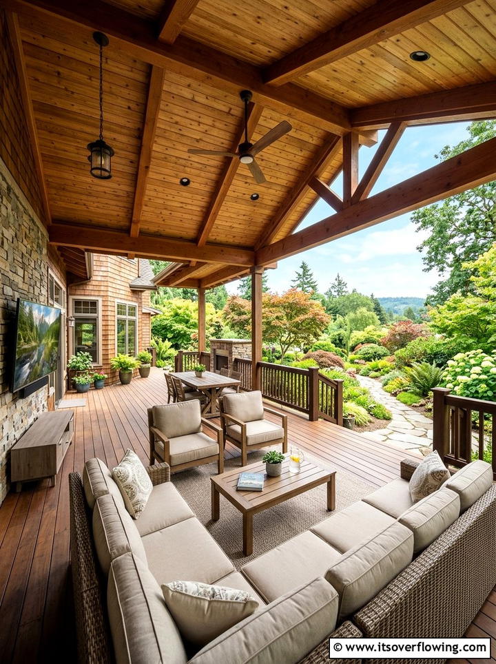 Covered Deck Spaces - 25 backyard ideas for year round use