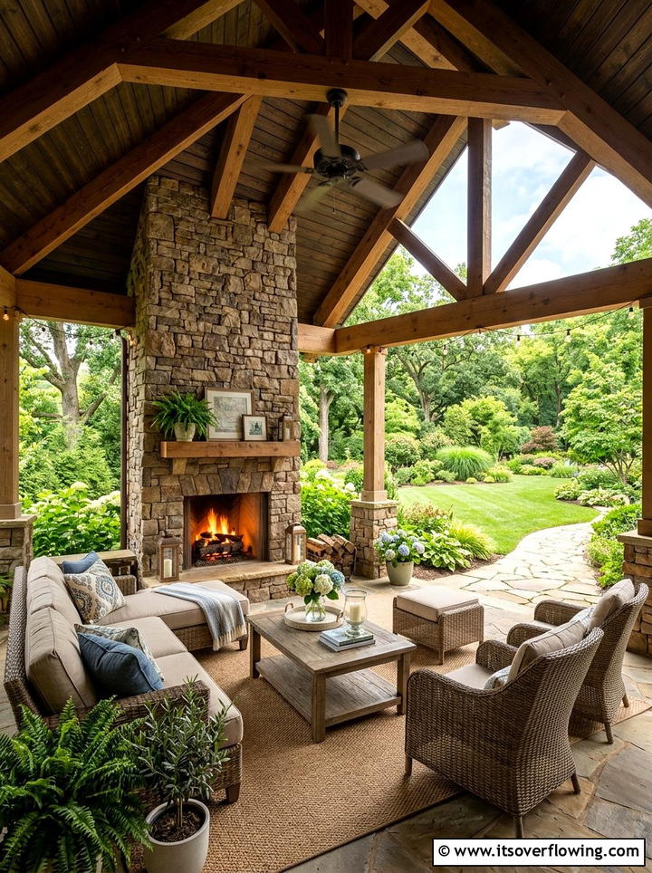 Covered Outdoor Living Room - 25 garden ideas for suburban homes