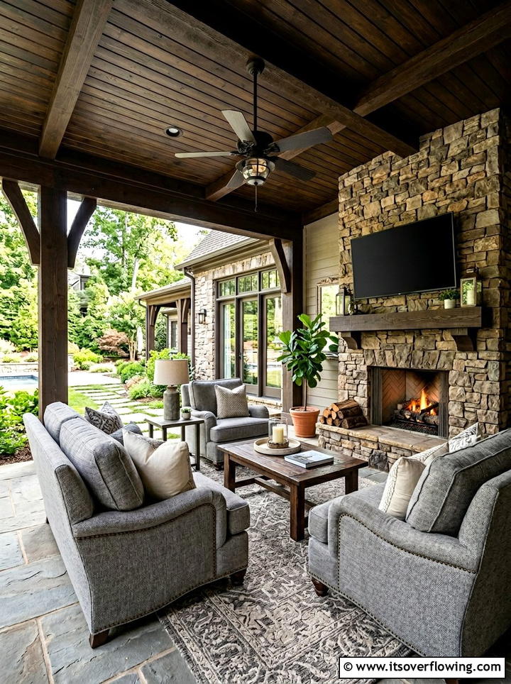 Covered Patio With Comfortable Armchairs - 25 small garden ideas with cozy seating