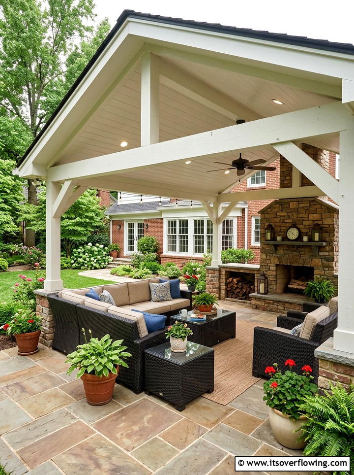 Covered Patio - 25 backyard ideas for winter ambiance