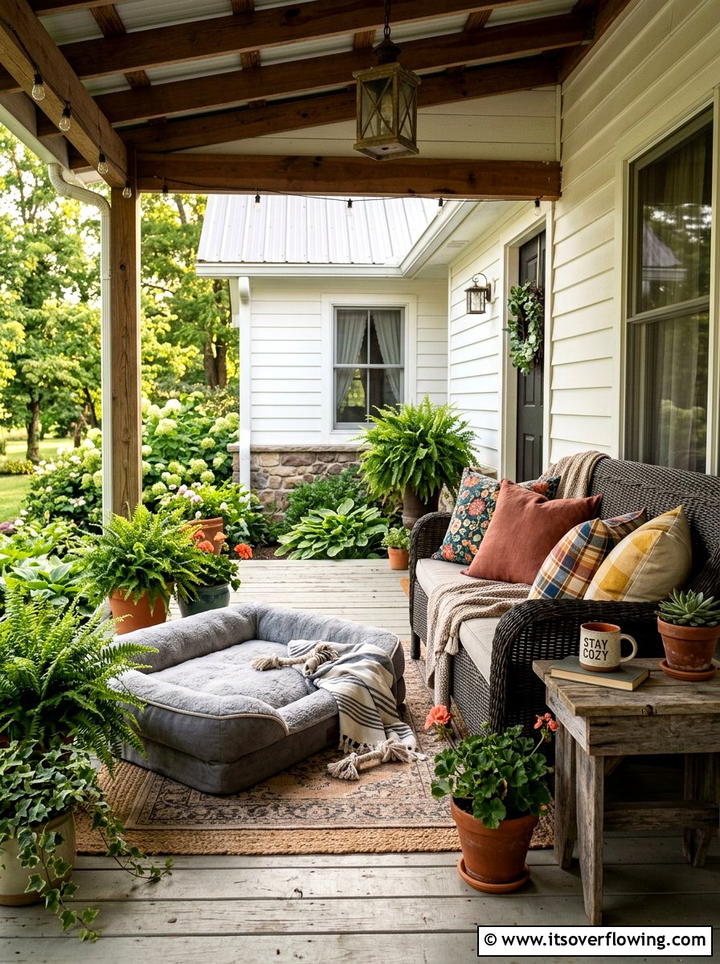 Covered Porch Dog Bed - 25 front porch ideas with dog friendly setup