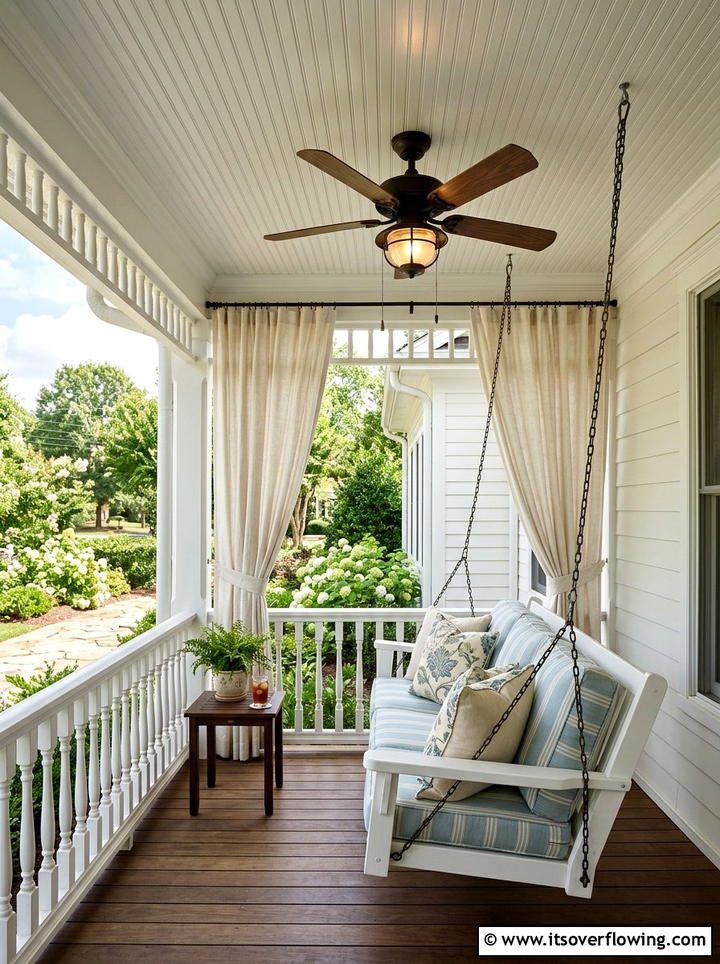 Covered Porch Swing Chair - 25 front porch ideas with hanging chair