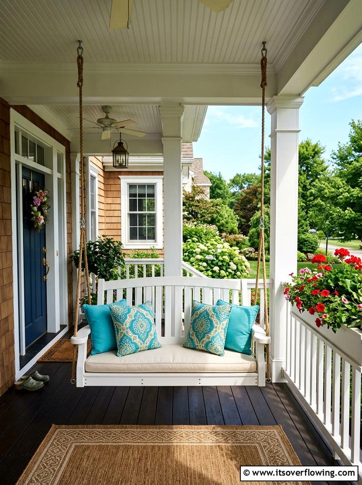 Covered Porch Swing - 25 backyard ideas with swings