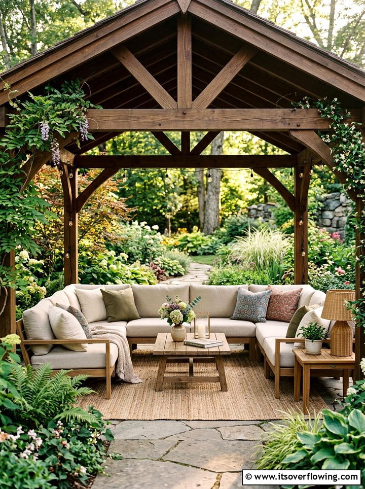 Covered garden lounge - 25 creative garden ideas with outdoor party zones