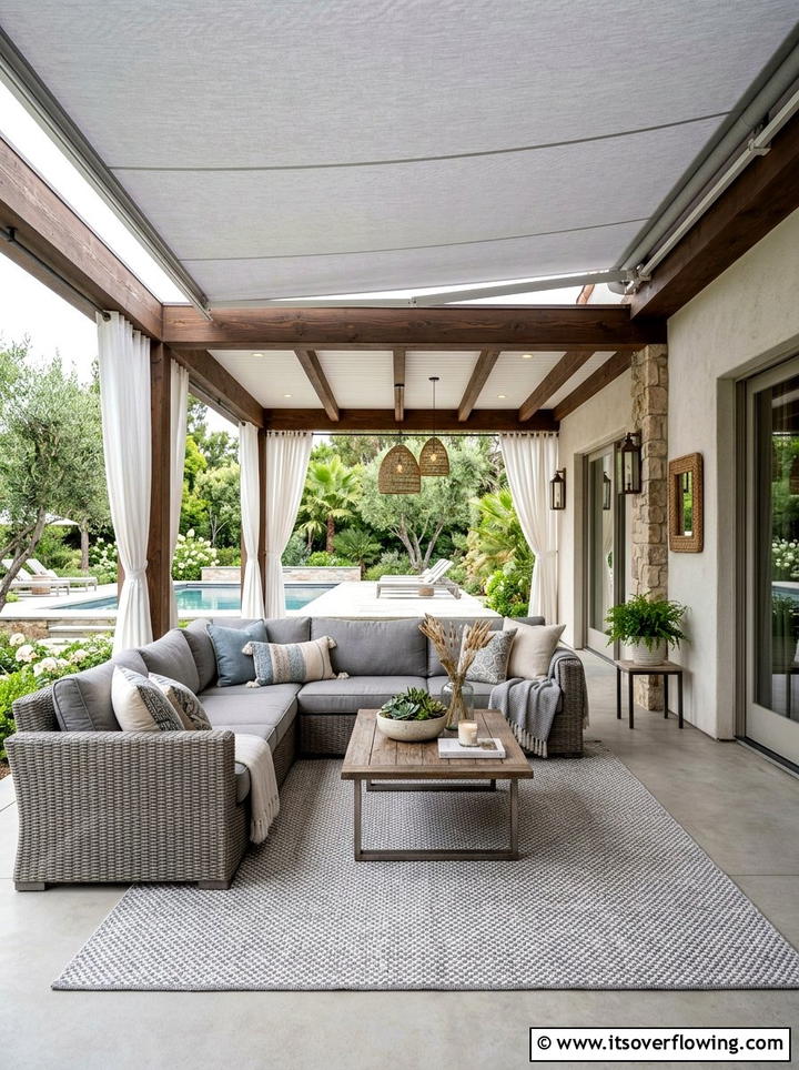 Covered patio lounge - 25 creative garden ideas for summer entertaining