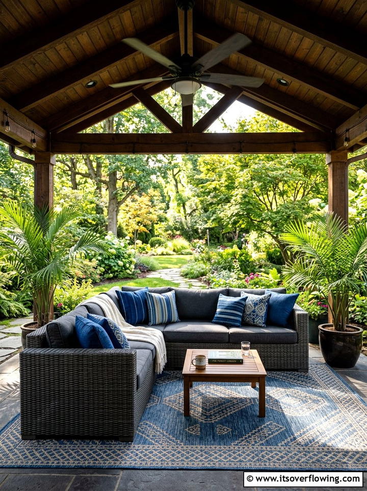 Covered patio reading area - 25 backyard ideas with reading nook