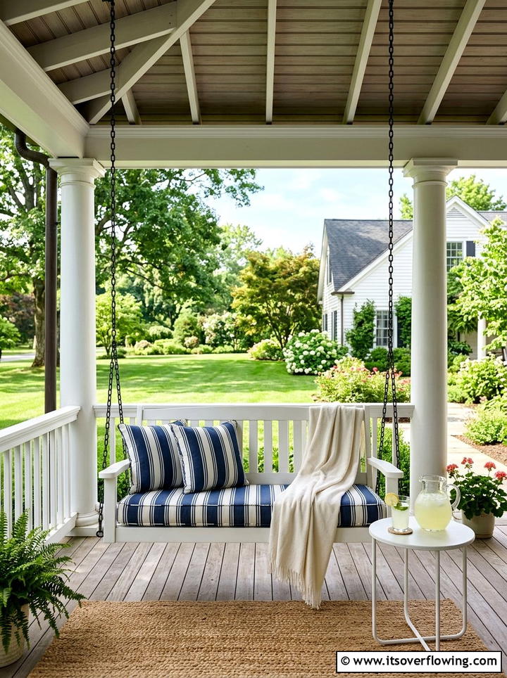 Covered porch swing - 25 creative garden ideas with outdoor reading spaces