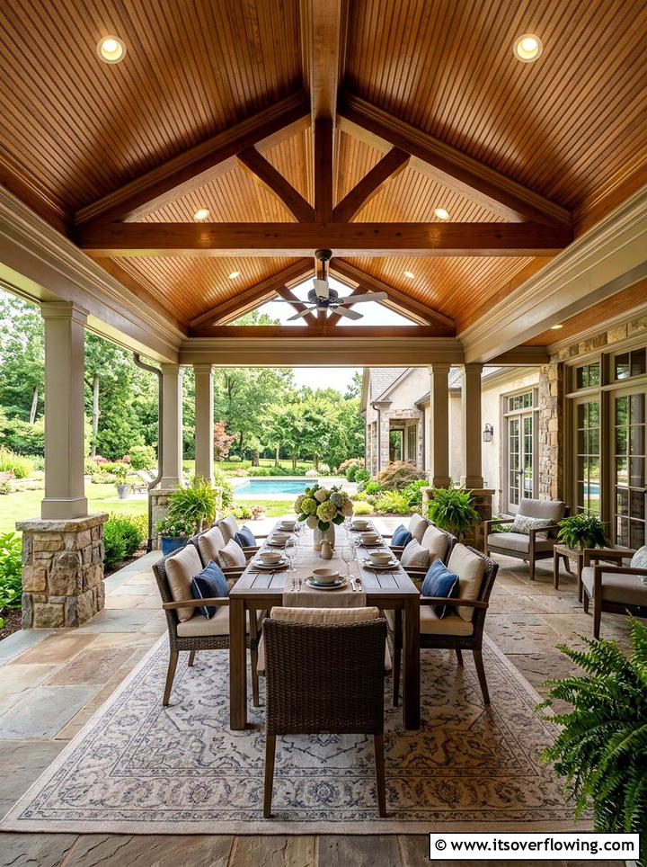 Covered porch with beadboard - 25 front porch ideas with beadboard ceiling