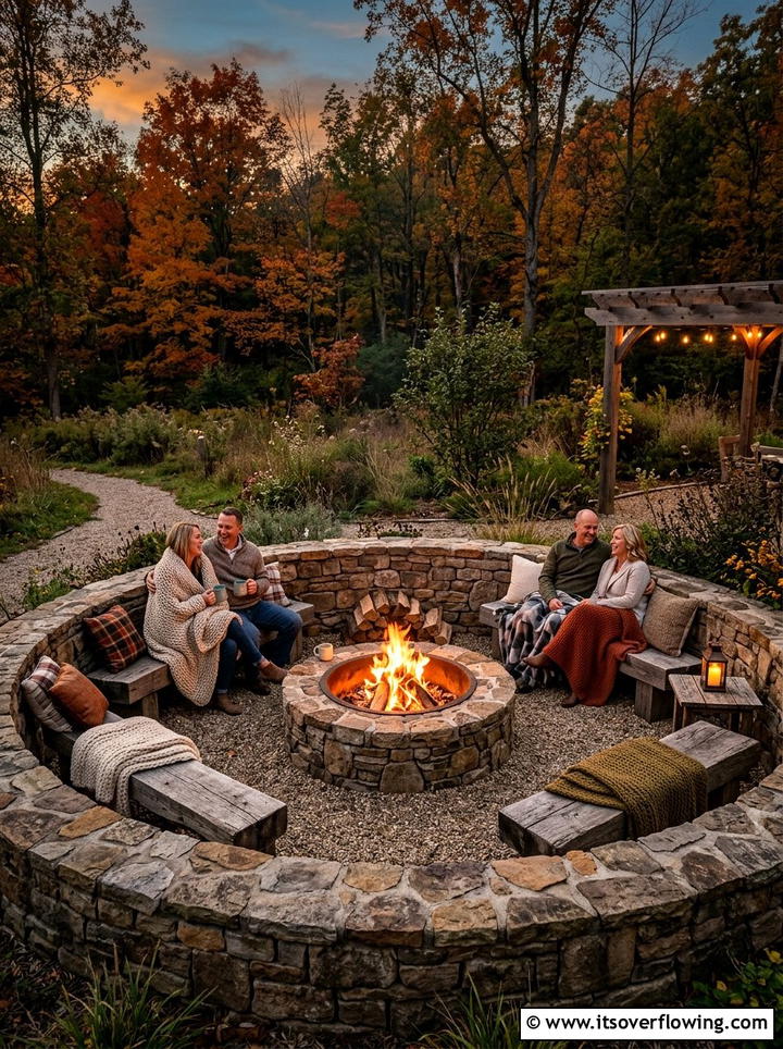 Cozy Fire Pit Area - 25 garden ideas for boho style