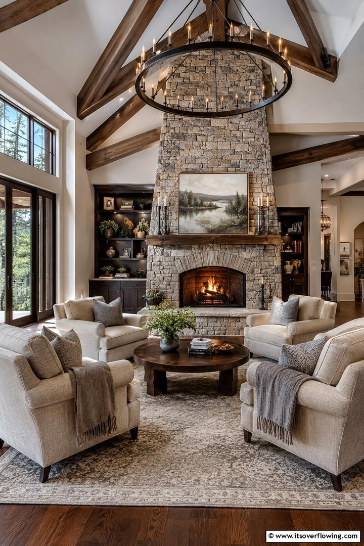 Cozy Fireplace Lounge - 30 Spanish Mediterranean House Ideas for Warm Exteriors