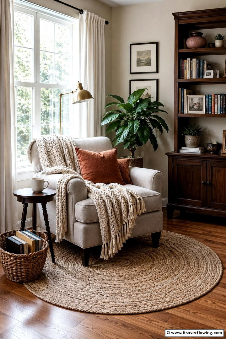 Cozy Reading Nook Setup - 50 Fall Decor Ideas for A Cozy Seasonal Refresh at Home