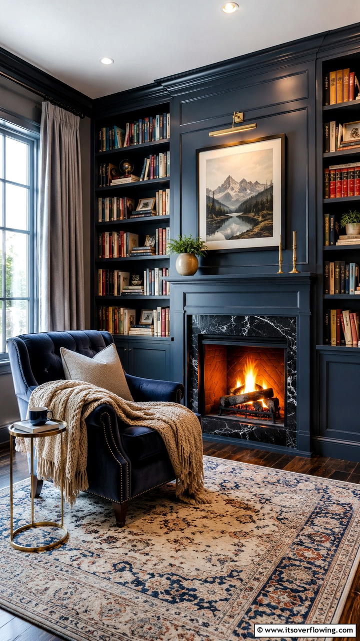 Cozy Reading Nook with a Fireplace - 25 Cozy Corner Fireplace Ideas for Your Home