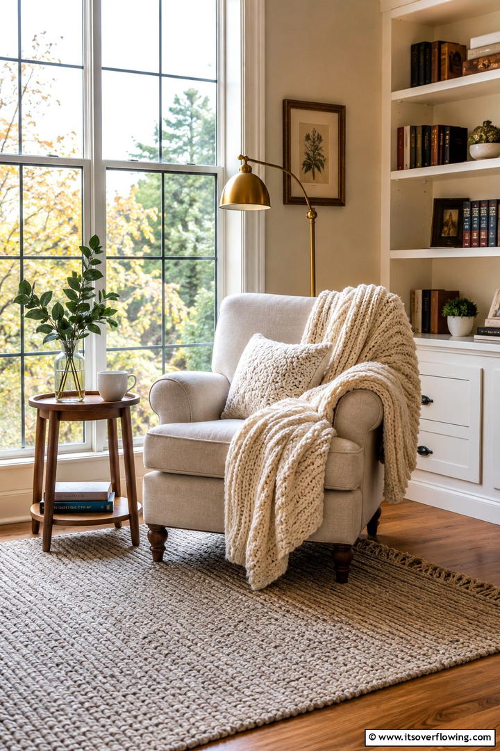Cozy Reading Nook - 50 Fall Decor Trends 2025 to Inspire Seasonal Style