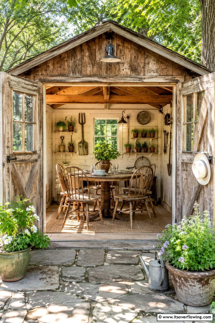 Cozy Shed Dining Retreat - 30 Inviting Outdoor Dining Area Ideas for Al Fresco Meals