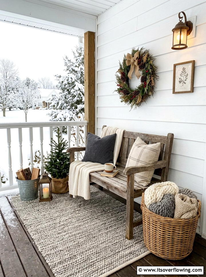 Cozy Wool Blanket - 25 front porch ideas for cold climates