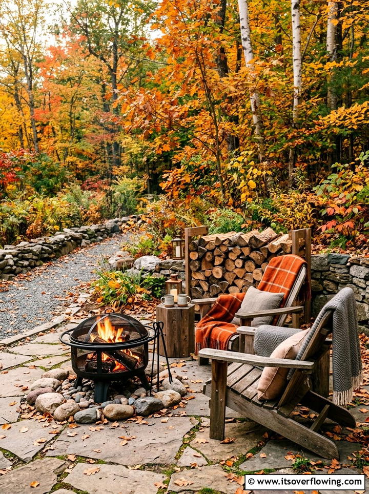 Cozy fire pit corner - 25 backyard ideas with reading nook