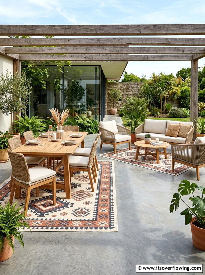 Cozy outdoor rugs - 25 backyard ideas for summer parties