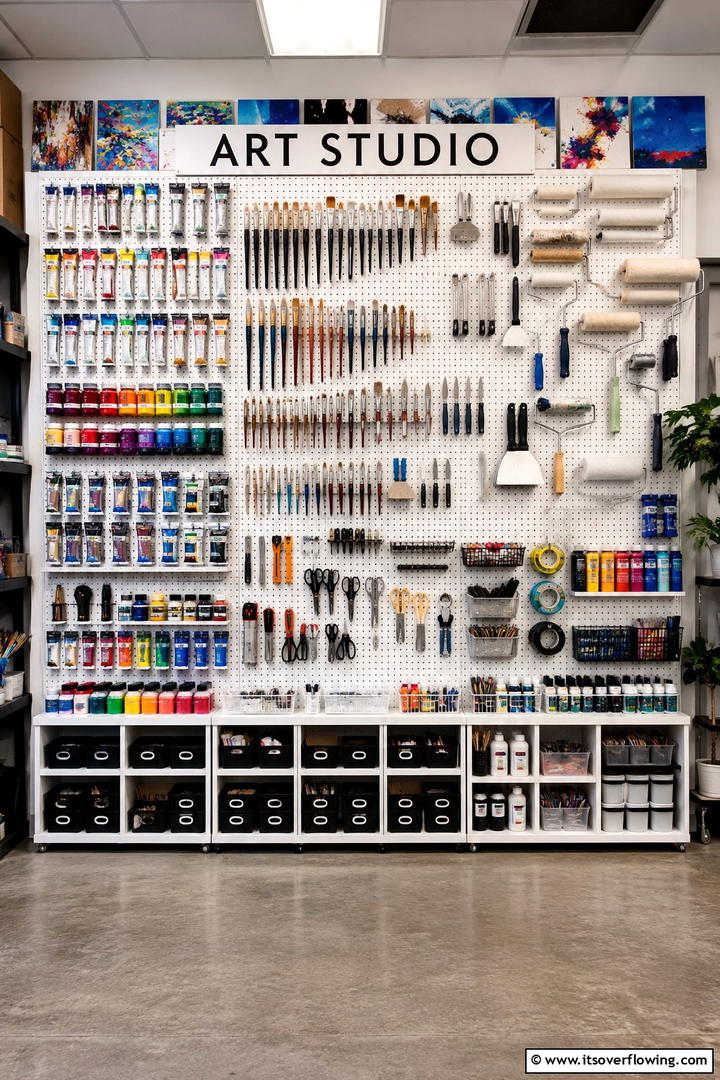Craft Workshop Organizer - 30 Pegboard Ideas to Organize Your Home Efficiently