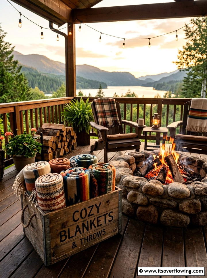 Crate Blanket Basket Porch - 25 front porch ideas with crate decor