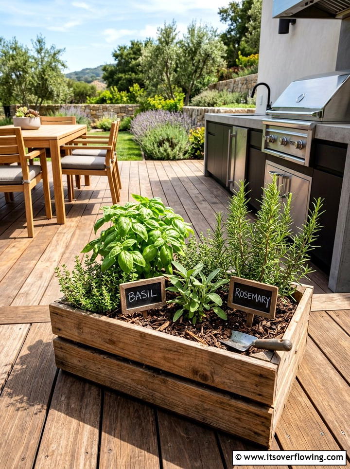 Crate Herb Garden - 25 garden decor ideas with crates