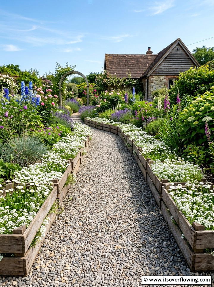 Crate Pathway Edging - 25 garden decor ideas with crates