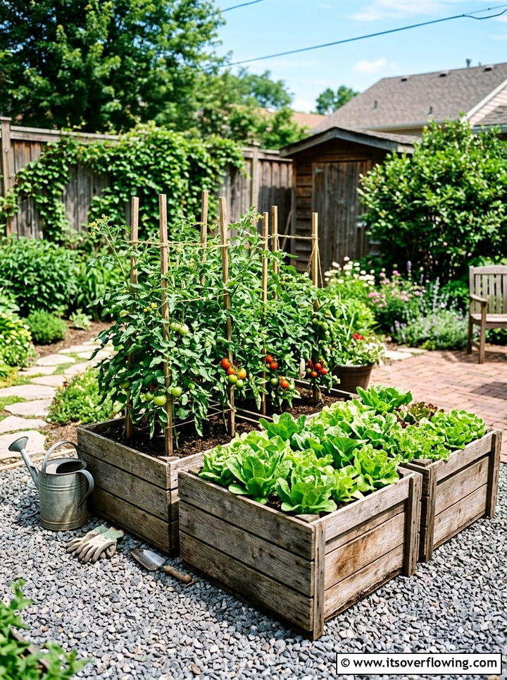 Crate vegetable garden bed - 25 garden ideas with old crates