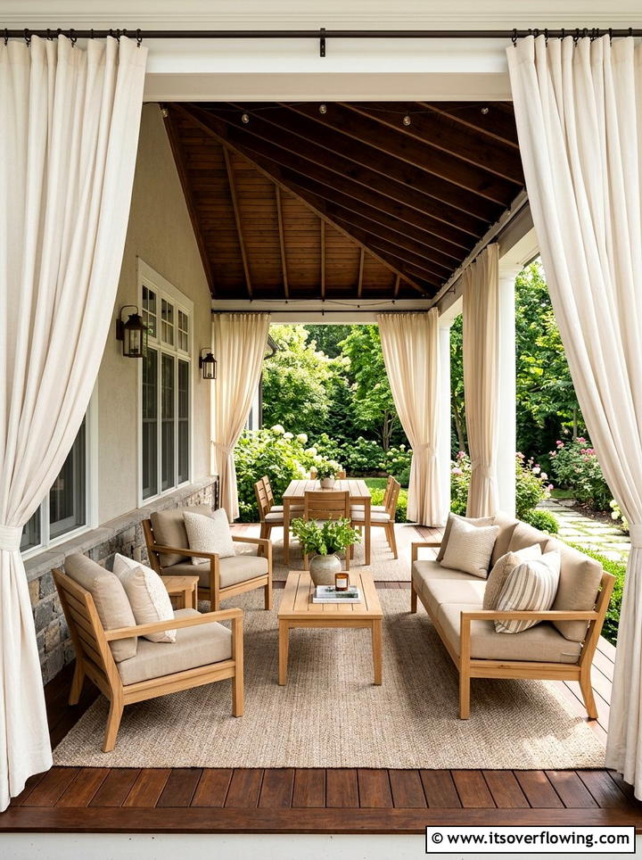 Cream Front Porch Curtains - 25 front porch ideas with neutral decor