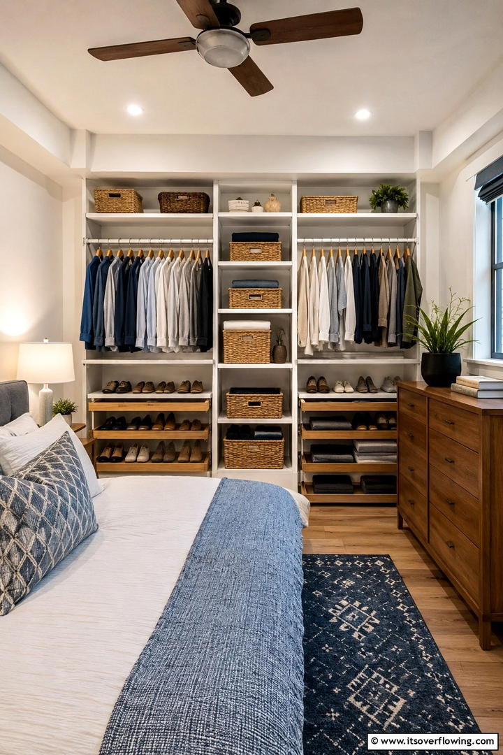 Creative Closet Organization - 30 Space-Saving Small Guest Bedroom Ideas for Cozy Comfort